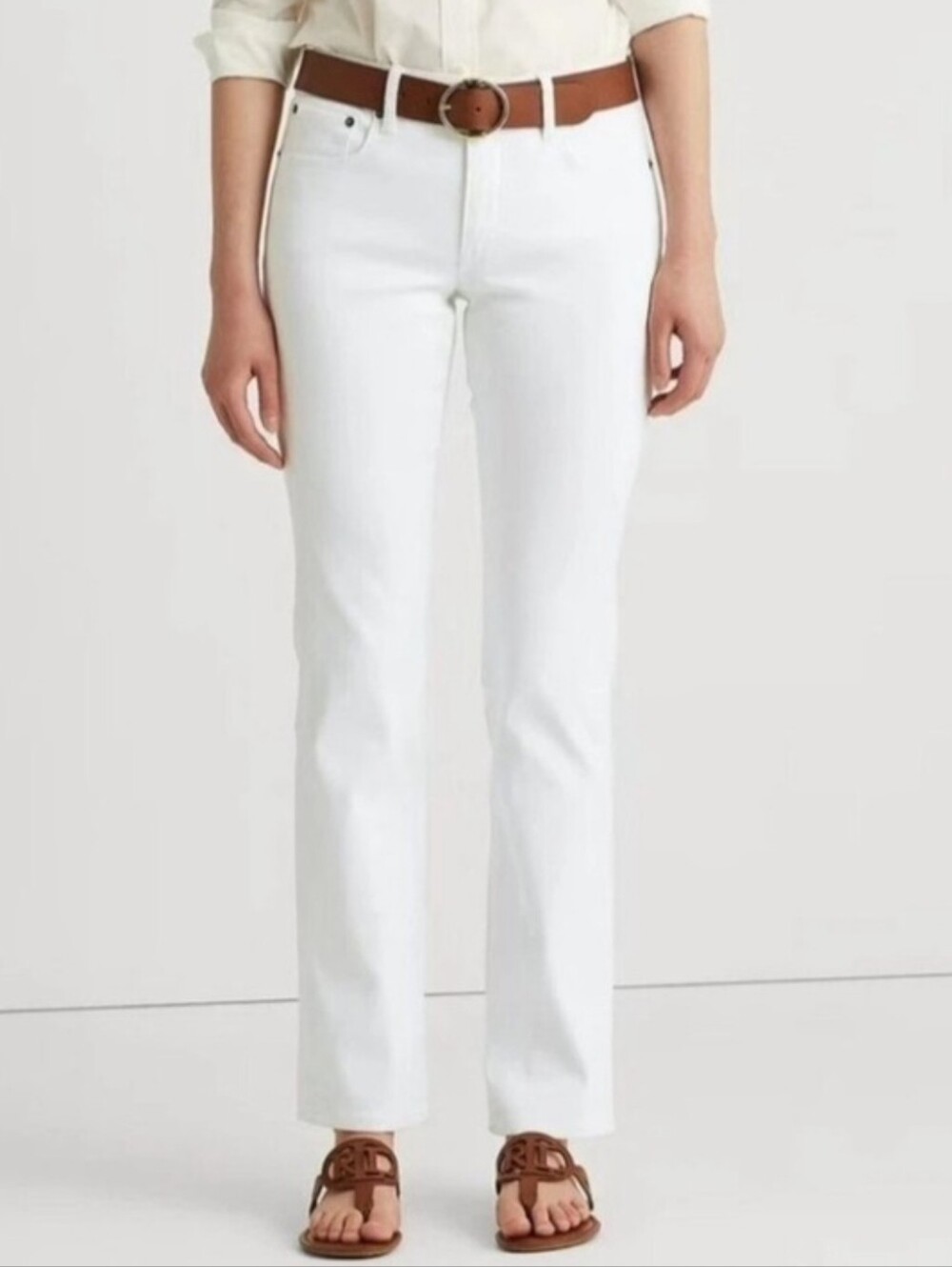 Lauren Ralph Lauren Modern Curvy White Plus Size Straight Leg Jeans NWT Sz 18W